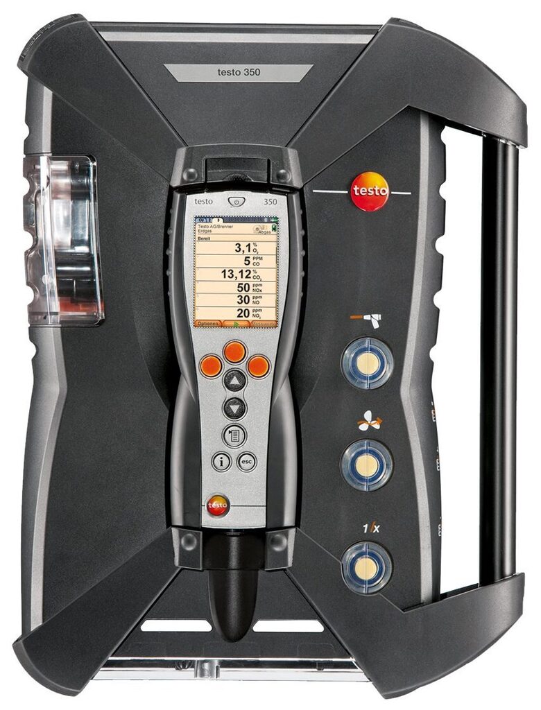 0632 3510 Testo 350 dūmgāzu analizatora O2, CO, NO, NO2 un SO2 komplekts