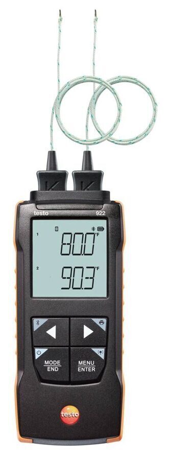 0563 0922 Testo 922 termometrs ar iespēju tam pievienot 2x K-tipa zondes