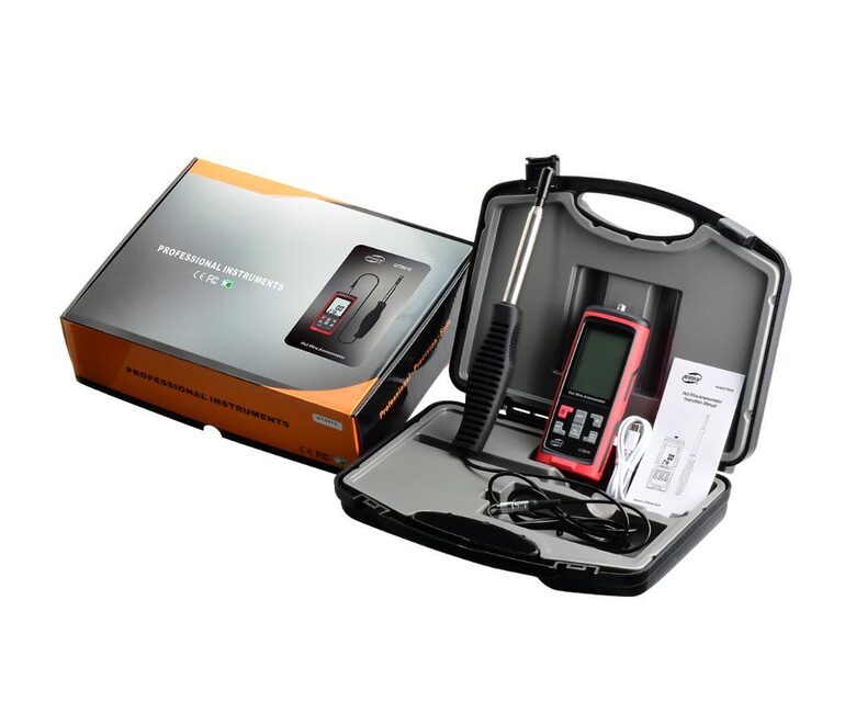 Benetech GT8916 digitālais anemometrs – vēja ātruma un temperatūras mērītājs (0.3–30 m/s)