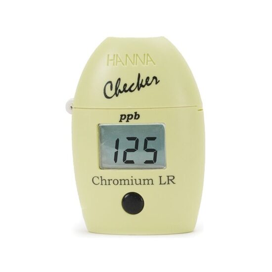 HI749 Checker® HC ir portatīvs kolorimetrs zemas koncentrācijas hroma (VI) noteikšanai saldūdens ūdenī.