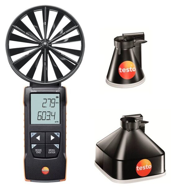 0563 1417 Testo 417 anemometrs ar piltuvju komplektu