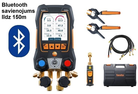0564 5583 Testo 558s Bluetooth manifolda smart komplekts ar 4 šļūtenēm