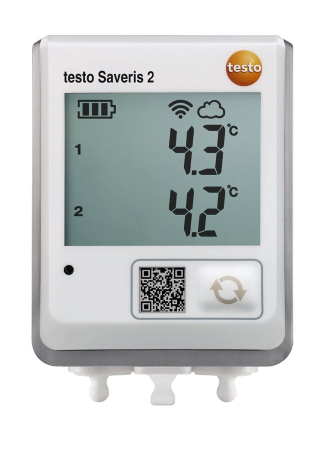 0572 2032  testo Saveris 2-T2 WiFi datu logeris ar 2 NTC temperatūras sensoru ieejām 