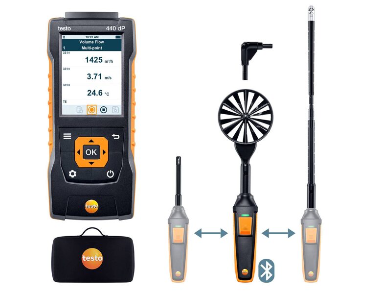 testo 440 delta P Air Flow ComboKit 2 ar Bluetooth® 0563 4410
